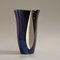 Vase Bleu et Beige en Céramique de Verceram, France, 1960s 1