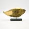 Mario Agostinelli, Sculpture Poisson Brutaliste, 1970, Bronze sur Socle en Marbre 1