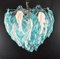 Vintage Murano Chandelier with Handmade Murano Glass & Light Blue Leaf from Mazzega, Venice, Italy, 1980s 1