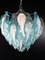 Vintage Murano Chandelier with Handmade Murano Glass & Light Blue Leaf from Mazzega, Venice, Italy, 1980s 5