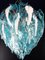 Vintage Murano Chandelier with Handmade Murano Glass & Light Blue Leaf from Mazzega, Venice, Italy, 1980s 6