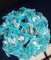 Vintage Murano Chandelier with Handmade Murano Glass & Light Blue Leaf from Mazzega, Venice, Italy, 1980s 4
