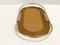 Oval 24k Gold Plated and Bronzed Pink Mirrored Glass Tray attributed to Umberto Mascagni, 1970s 6