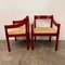Red Carimate Chairs by Vico Magistretti for Cassina, Set of 4 2
