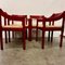 Red Carimate Chairs by Vico Magistretti for Cassina, Set of 4 6