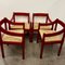 Red Carimate Chairs by Vico Magistretti for Cassina, Set of 4 7