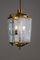 Art Deco Italian Brass and Glass Lantern, 1950s, Image 3