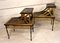 Japanese Two-Tier Coffee Tables in Faux Gold and Ebonized Bamboo, 1940s, Set of 2 20