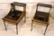 Japanese Two-Tier Coffee Tables in Faux Gold and Ebonized Bamboo, 1940s, Set of 2 1