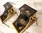 Japanese Two-Tier Coffee Tables in Faux Gold and Ebonized Bamboo, 1940s, Set of 2 13