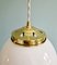 Art Deco Pendant Light in White Opaline Glass, 1930s, Image 4
