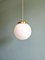 Art Deco Pendant Light in White Opaline Glass, 1930s, Image 1