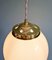 Art Deco Pendant Light in White Opaline Glass, 1930s, Image 5
