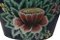 Mid Century French Tole Planter Cache Pot With Hand Painted Flowers, Image 4