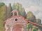 Mid 20th Century Impressionist Provence France Country Church Painting, Framed 4