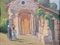 Mid 20th Century Impressionist Provence France Country Church Painting, Framed 8