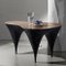 Contemporary Curved Oak & Black Concrete Coffee Table by Donatas Žukauskas 10