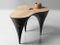 Contemporary Curved Oak & Black Concrete Coffee Table by Donatas Žukauskas 4
