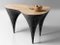 Contemporary Curved Oak & Black Concrete Coffee Table by Donatas Žukauskas 3
