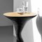 Contemporary Side Table, Oak, Black Concrete-Like Material by Donatas Žukauska 3