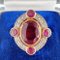 Natürlicher burmesischer Halo-Ring mit 2 Karat Rubin und Diamant 6