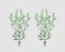 Grandes Appliques Murales Vertes en Fer Forgé avec Fleurs, 1950s, Set de 2 3