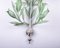 Large Green Wrought Iron Wall Sconces with Flowers, 1950s, Set of 2 5