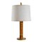 Lampe de Bureau en Rotin & Laiton Style Moderne Mid-Century 1