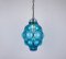Venetian Blue Murano Caged Glass Pendant Light with Large Bubbles, 1960s 3