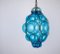 Venetian Blue Murano Caged Glass Pendant Light with Large Bubbles, 1960s 1