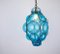 Venetian Blue Murano Caged Glass Pendant Light with Large Bubbles, 1960s 5