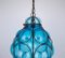 Venetian Blue Murano Caged Glass Pendant Light with Large Bubbles, 1960s 6
