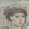 Strand-Mädchen-Porträt-Lithographie-Druck des späten 20. Jahrhunderts von Vaclav Matejice, gerahmt. Signierte und nummerierte Limited Edition 4