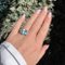 Vintage Ring aus 18 Karat Gold, Blautopas und Diamanten 2