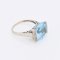 Vintage Ring aus 18 Karat Gold, Blautopas und Diamanten 1