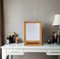 Miroir de courtoisie en rotin Mid-Century Modern 5
