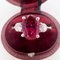 Trilogie-Ring aus Gold und Platin mit Rubin und Diamant, Größe 7,75 3