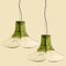 Lámpara colgante de vidrio claro y verde de Carlo Nason para Mazzega, 1960, Imagen 3