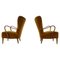 Modern Art Deco vLounge Chairs in Velvet, Sweden, 1940s, Set of 2 1