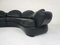 Sectional Sofas in Black Leather attributed to Wiener Werkstätte, 1980s, Set of 4 14
