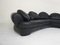 Sectional Sofas in Black Leather attributed to Wiener Werkstätte, 1980s, Set of 4 12