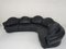 Sectional Sofas in Black Leather attributed to Wiener Werkstätte, 1980s, Set of 4 9