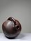 Large Jar in Normandy Stoneware with Glossy Burgundy Enamel 11