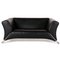 322 Leather Two-Seater Black Sofa from Rolf Benz 1