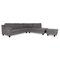 Set of Corner Sofa and Ottoman in Grey Fabric from Ewald Schillig 1