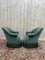 Set of Napoleon III Style Green Velvet Toad Armchairs 4