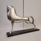 Boris Lovet-Lorski, Art Deco Pferd, 1970er, Versilbertes Metall mit Marmorsockel 5