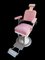 Fauteuil de Barbier en Cuir Rose et Aluminium, 1940s 5