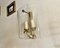 Vintage Art Deco Brass Lamps with Curved Glass Shades, 1970s, Set of 2 4