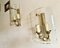 Vintage Art Deco Brass Lamps with Curved Glass Shades, 1970s, Set of 2 3